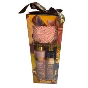 Nanette Lepore Indulgence Trio Gift Set Body‎ Lotion Body wash and a Pouf